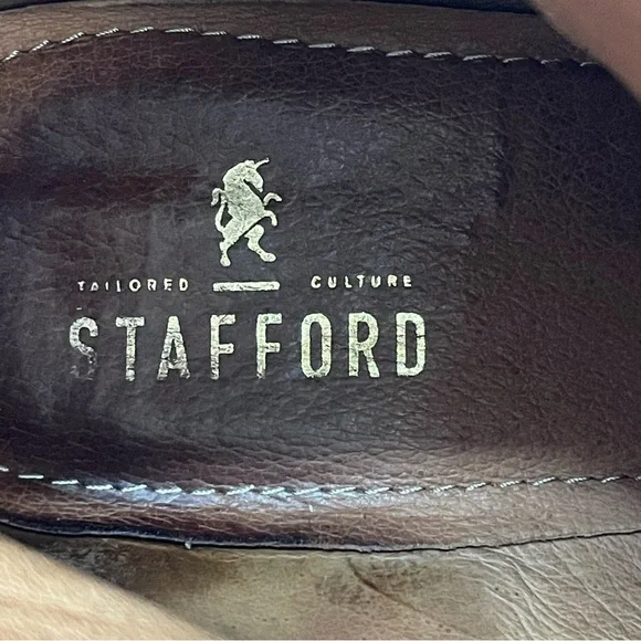 Stafford Brand Deacon Wingtip Brogue Boots Men's Leather Upper size 12 - Picture 7 of 7